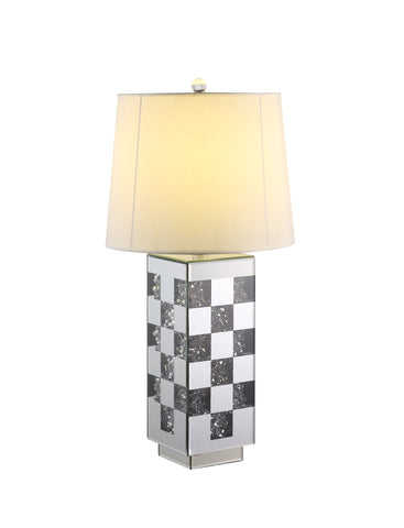 Misty Valley Noralie Modern Drun Shaped Table Lamp, Mirrored & Faux Diamonds