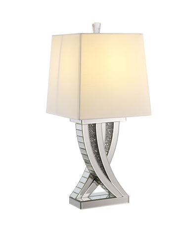 Misty Valley Noralie Modern Clear Glass Table Lamp, Mirrored & Faux Diamonds