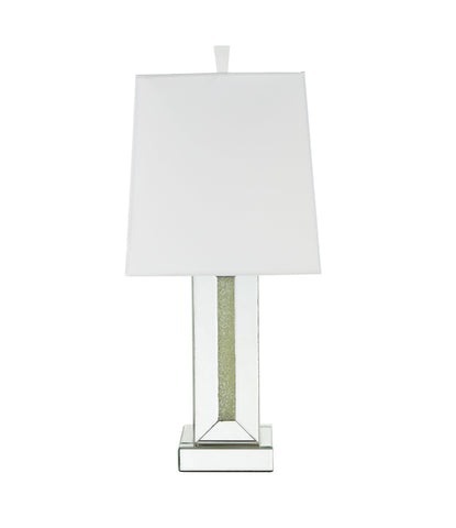 Misty Valley Noralie Modern Glam Classic Drum Shaped Shade Table Lamp, Mirrored & Faux Stones