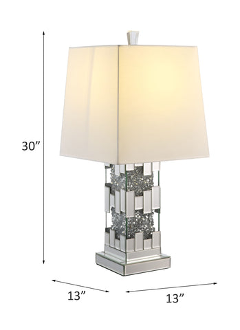 Misty Valley Noralie Modern Cuboid Shape with Mirrored Finish Table Lamp for Living Room