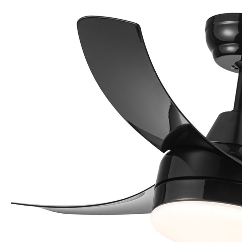Misty Valley 42in. Matte Black Modern Ceiling Fan with Integrated LED Light, Remote Control