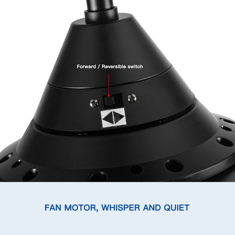 Misty Valley 56in. Integrated LED Indoor  Modern Black Ceiling Fan with Light,  5 ABS Blade