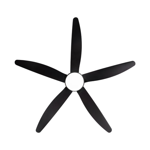 Misty Valley 56in. Integrated LED Indoor  Modern Black Ceiling Fan with Light,  5 ABS Blade