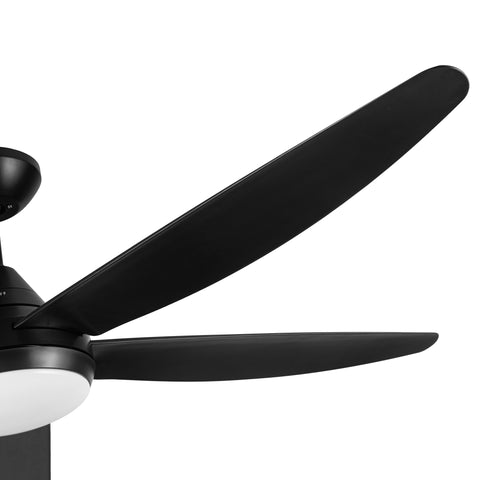Misty Valley 56in. Integrated LED Indoor  Modern Black Ceiling Fan with Light,  5 ABS Blade