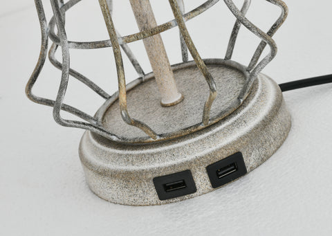 Misty Valley Modern White Metal USB Table Lamp (Set of 2)