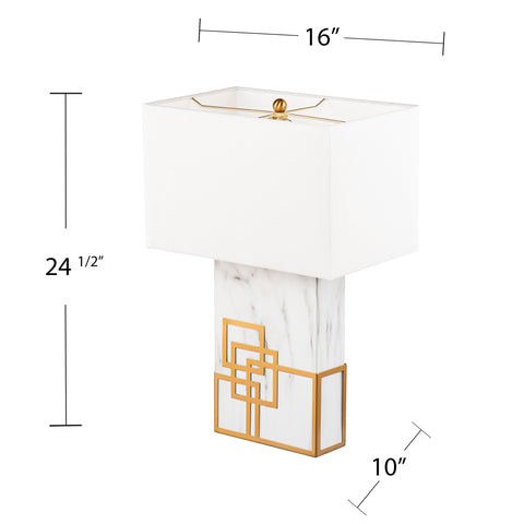 Misty Valley Loyden White Faux Marble Modern Table Lamp
